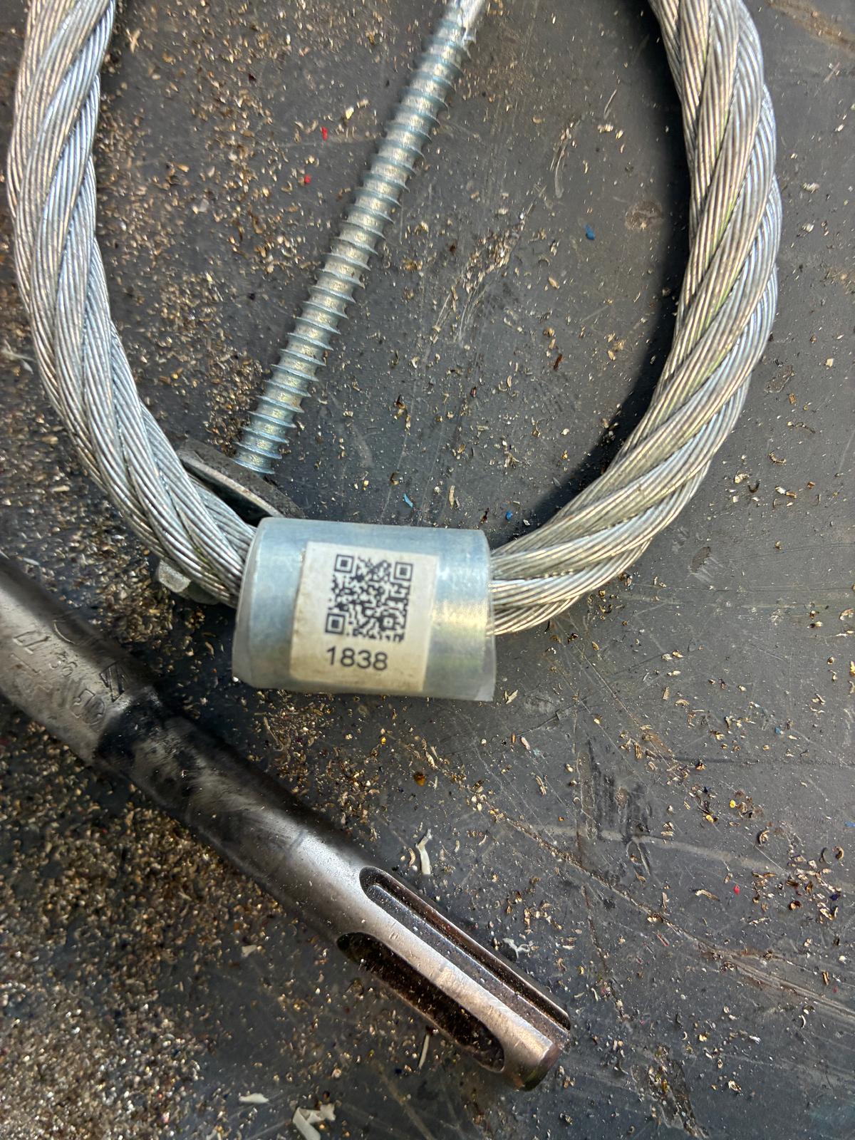 Wire rope sling fitted with a Smartcode tag